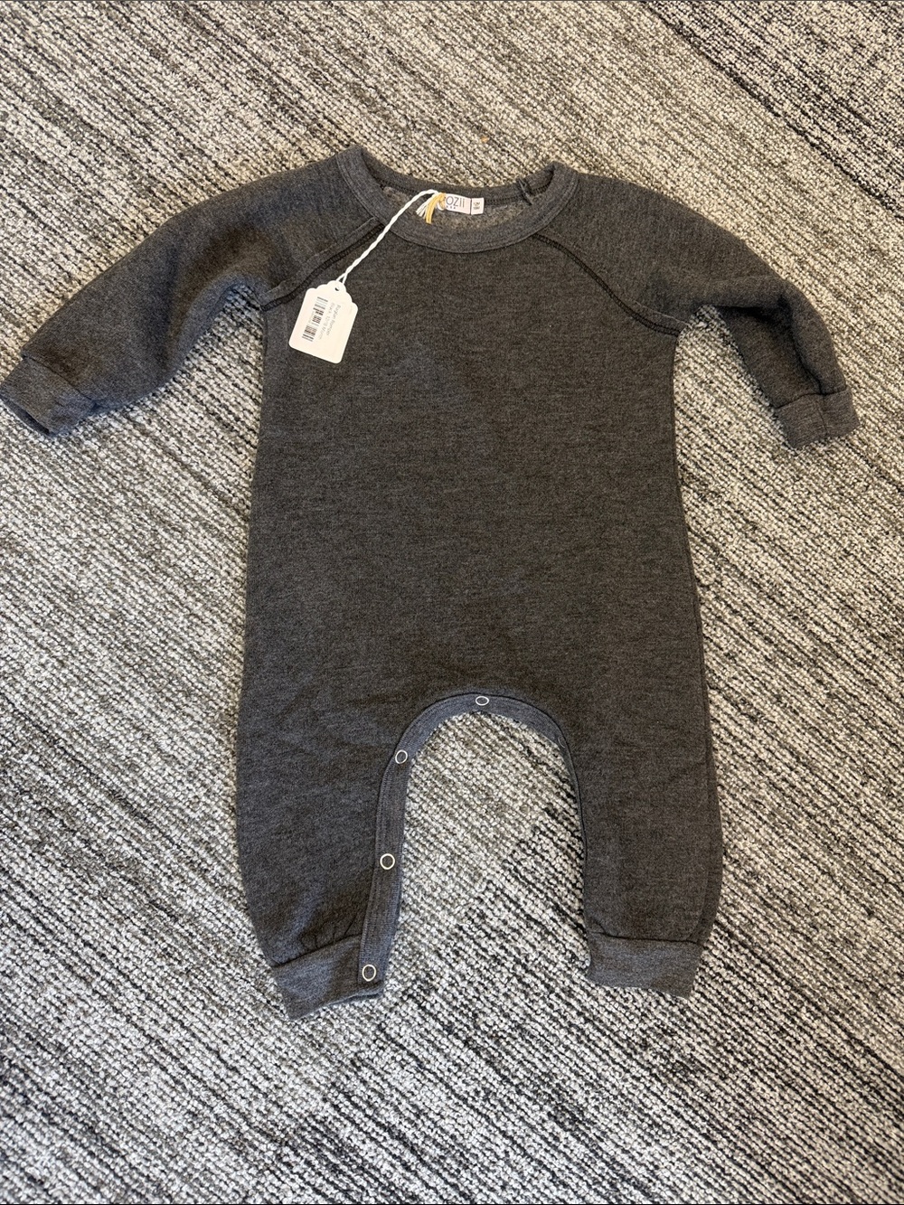 NWT Neutral Gray Baby One-Piece Romper - 12-18 months